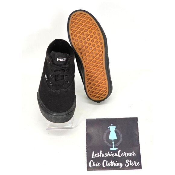 Vans Children Black Canvas Doheny Platform Low Top Sneaker Size 2.5Y  1234 - Picture 3 of 16